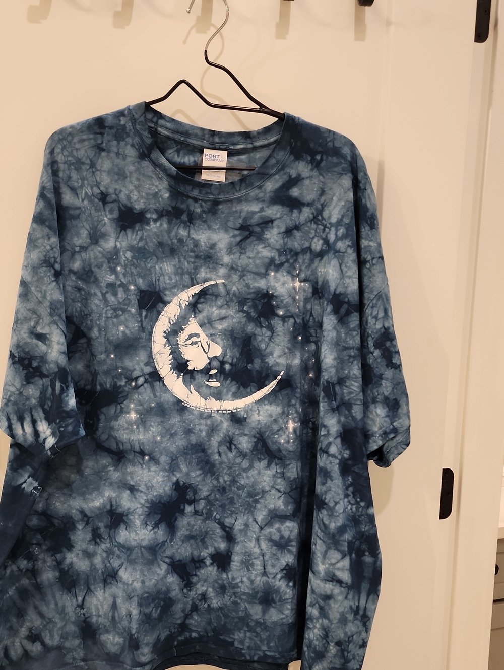 Adult Jerry Garcia  Blue Tie-Dye Moon Graphic Tee